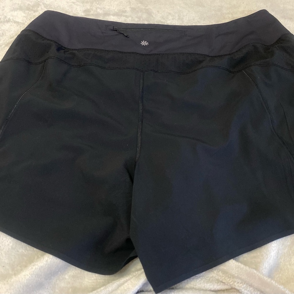 Athleta Black High-Waist Athletic Shorts with Moisture-Wicking Fabric - Picture 2 of 16